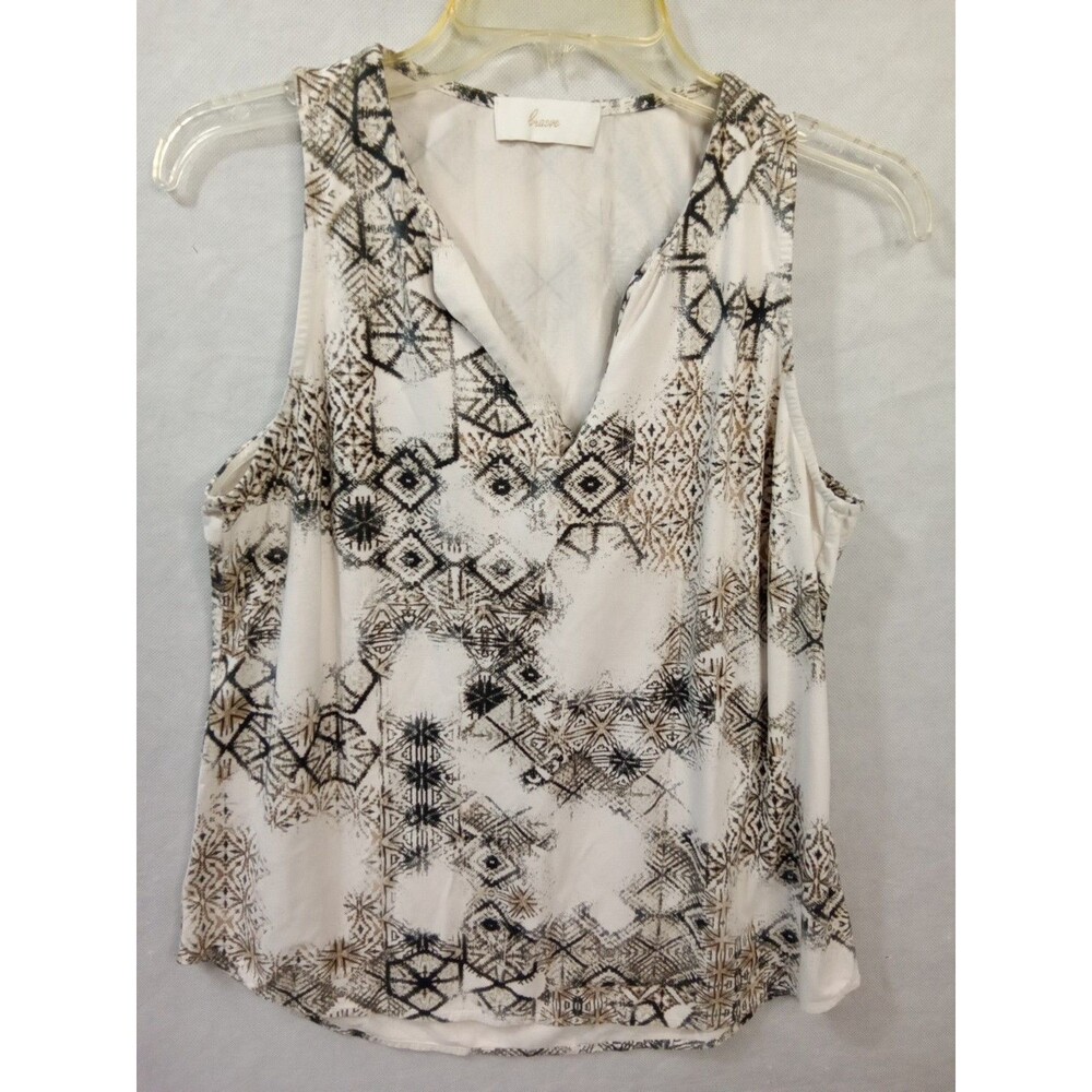 Braeve Women Medium Black White pullover v neck Sleeveless - Picture 4 of 7